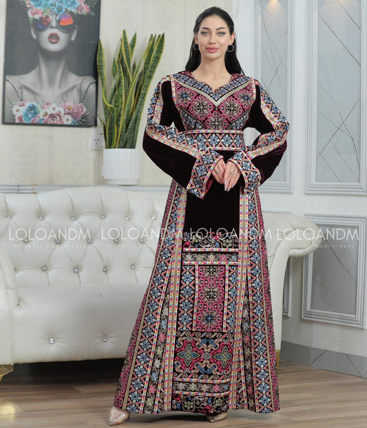 Embroidered Velvet Thob