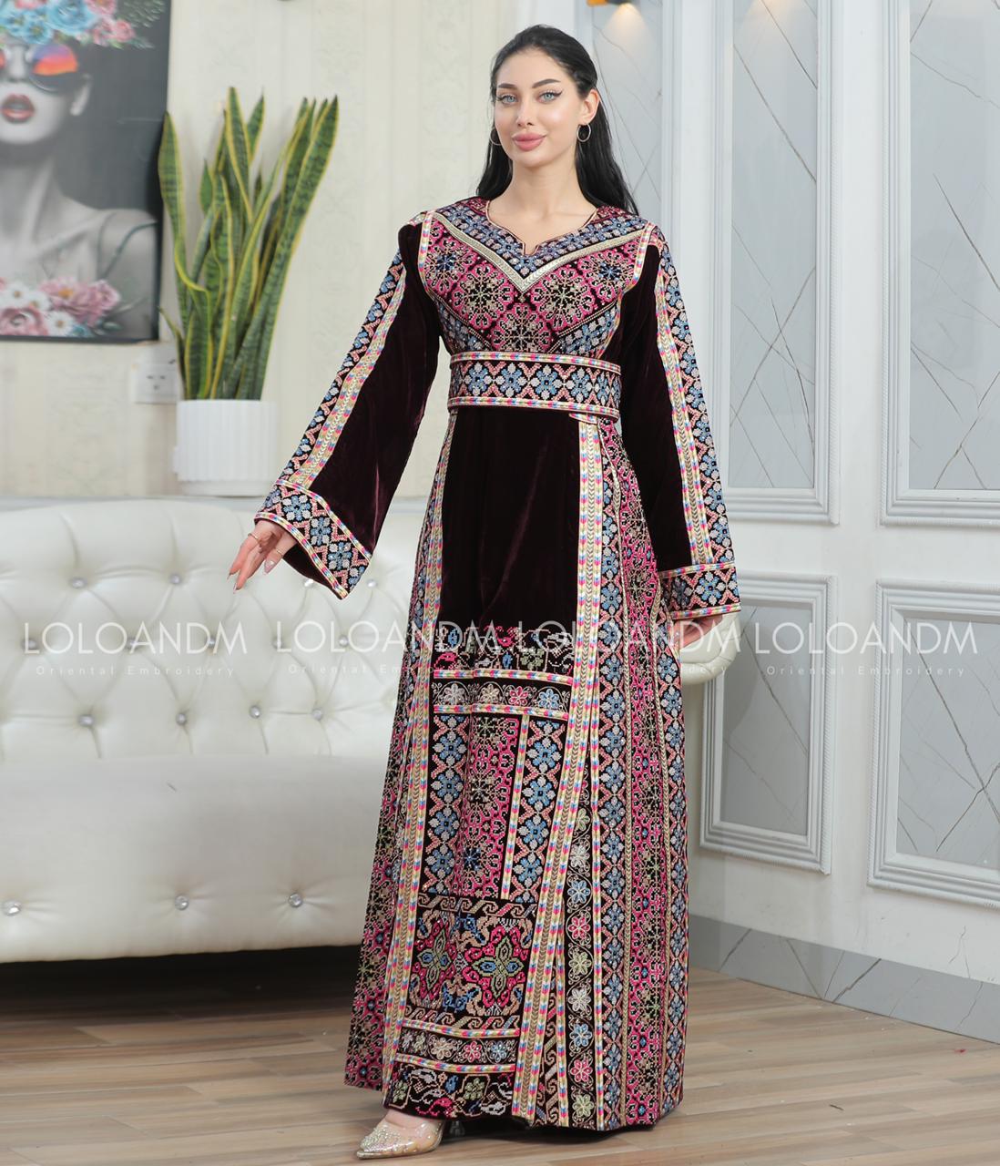 Embroidered Velvet Thob