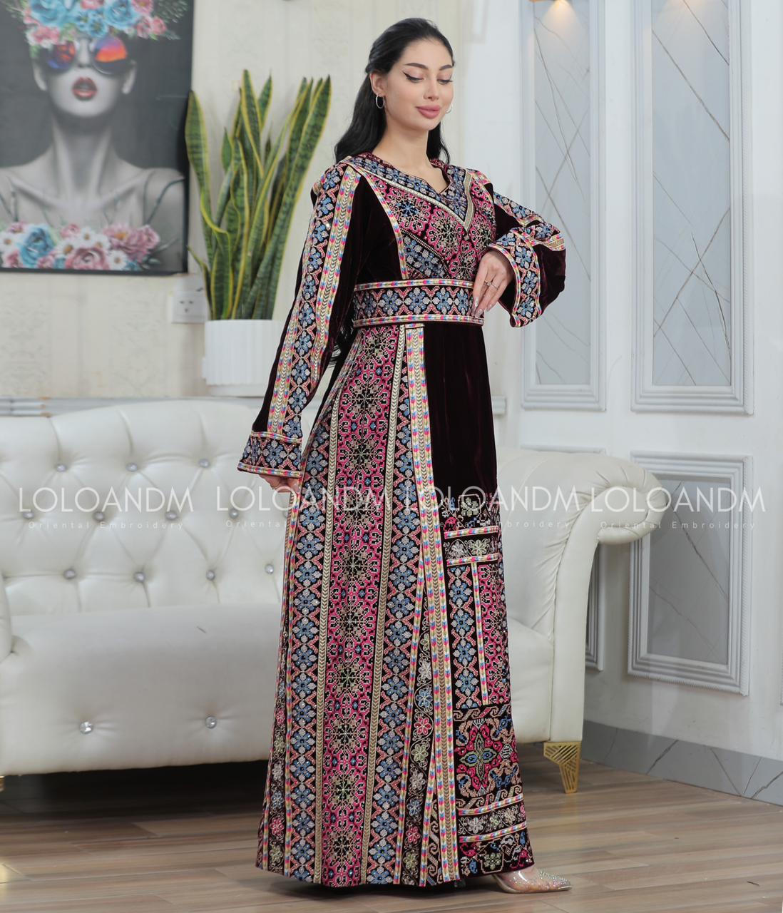 Embroidered Velvet Thob