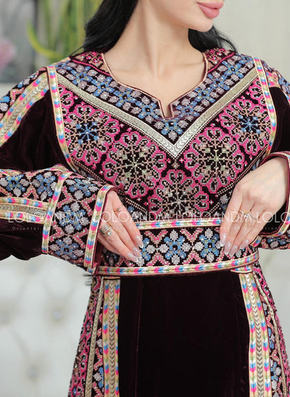 Embroidered Velvet Thob