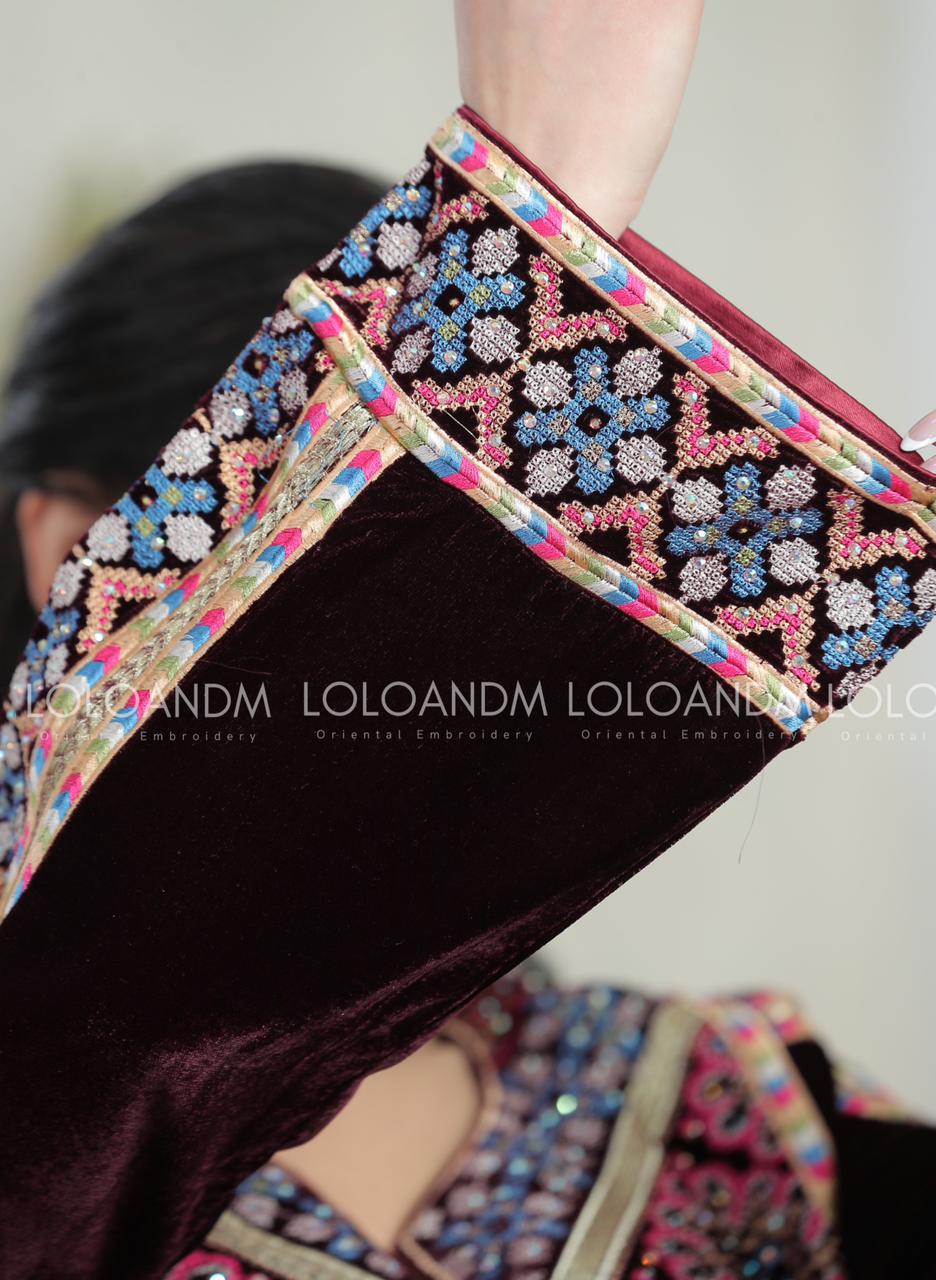 Embroidered Velvet Thob