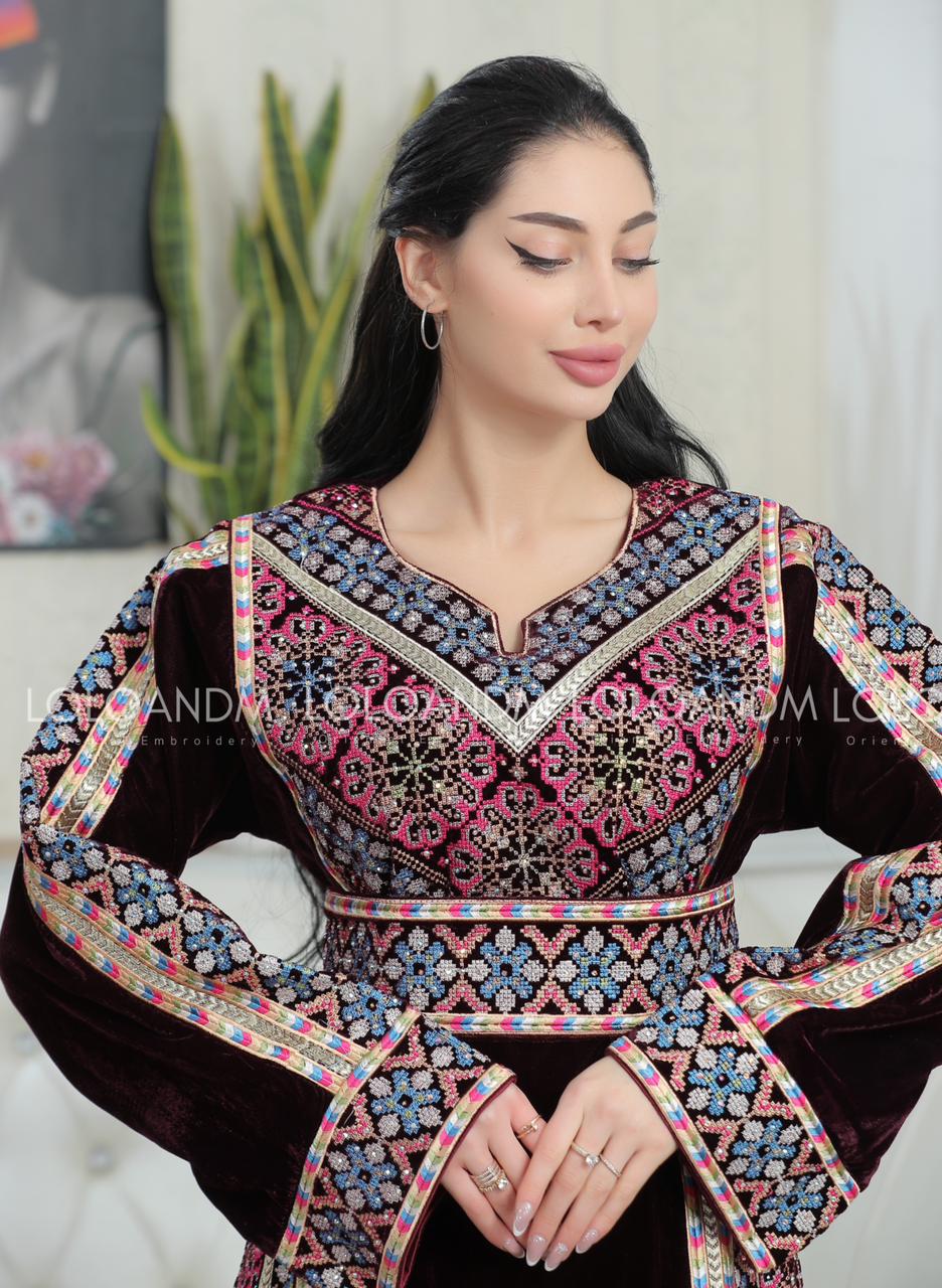 Embroidered Velvet Thob