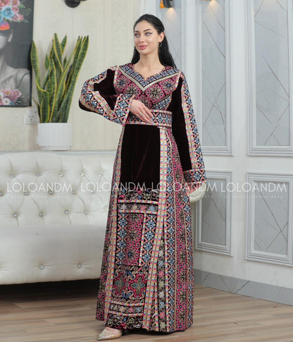 Embroidered Velvet Thob