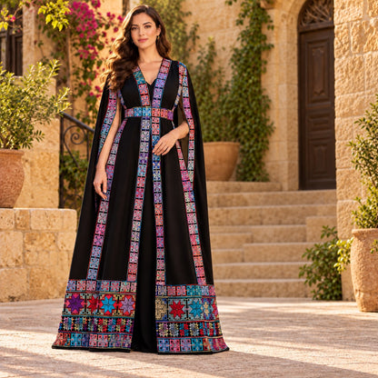 LONG SLEEVELESS CAPE - ROYAL THREADS