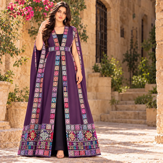 LONG SLEEVELESS CAPE - ROYAL THREADS